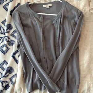 Gray Button-Up Cardigan